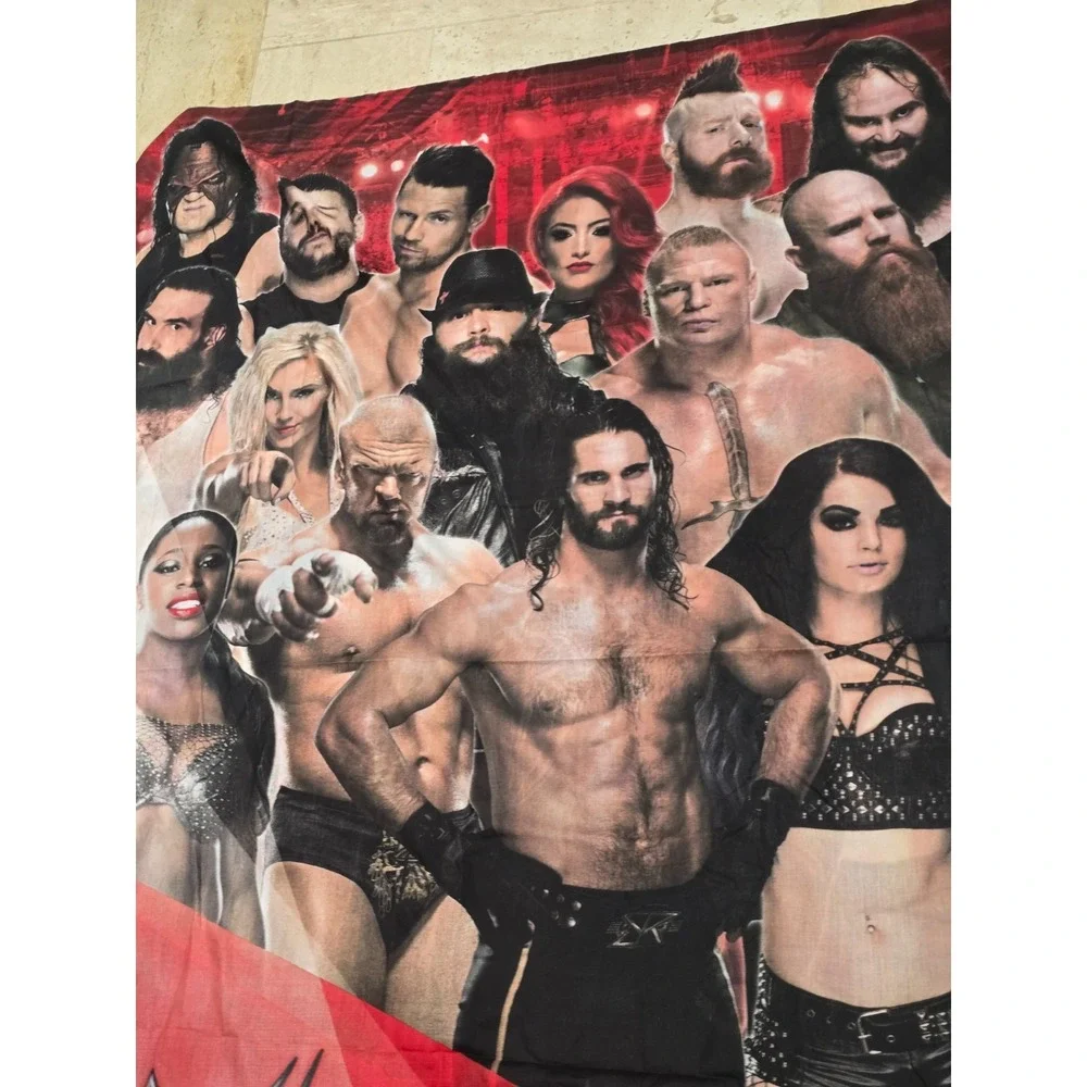 WWE‎ Wrestling Legends Duvet Bed Cover Lightweight 2015 Rock Austin EUC FULL